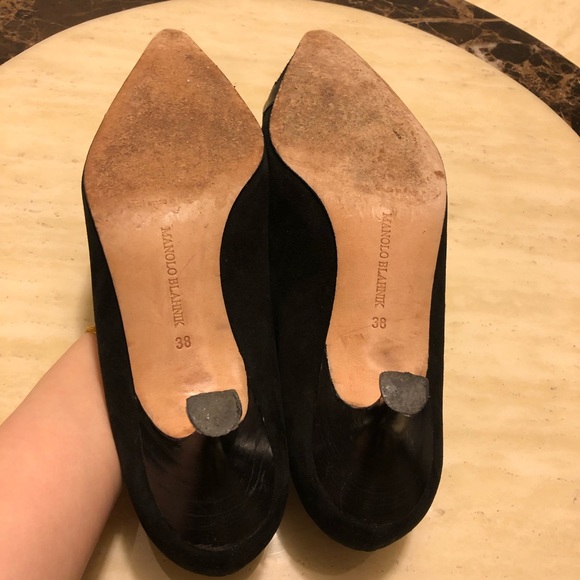 Auth MANOLO BLAHNIK Buckle Pumps Black Size - 38 - Picture 5 of 7